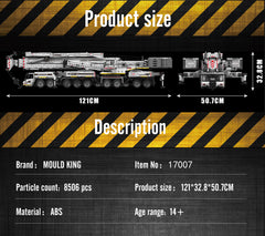 Mould King 17007 Ultimate Liebherr LTM 11200 Remote Controlled Crane Building Sets | 8,506 Pcs