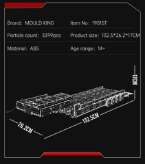 MOULD KING 19015T FH16 Pneumatic Tractor Trailer Building Set | 3,399 Pcs