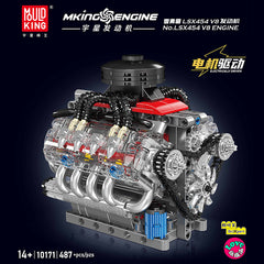 Mould King 10171 Chevy LSX454 Motorized V8 Engine Building Set | 487 Pcs