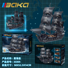 BK33305 Black Pirate Ship