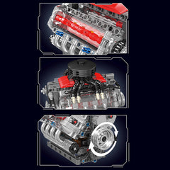 Mould King 10171 Chevy LSX454 Motorized V8 Engine Building Set | 487 Pcs