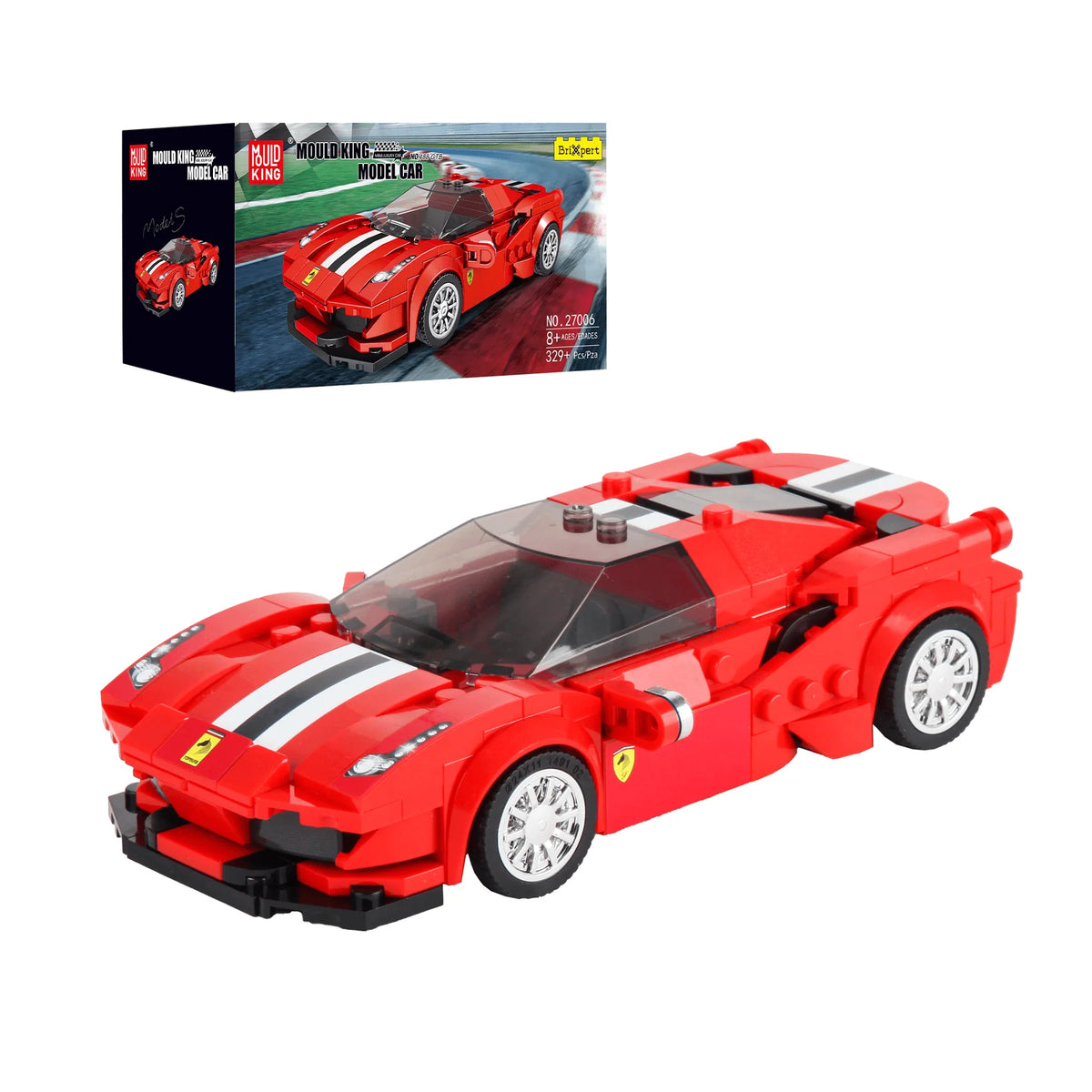 Mould King 27006 The 488 GTB Mini Sports Car Building Set | 329 PCS